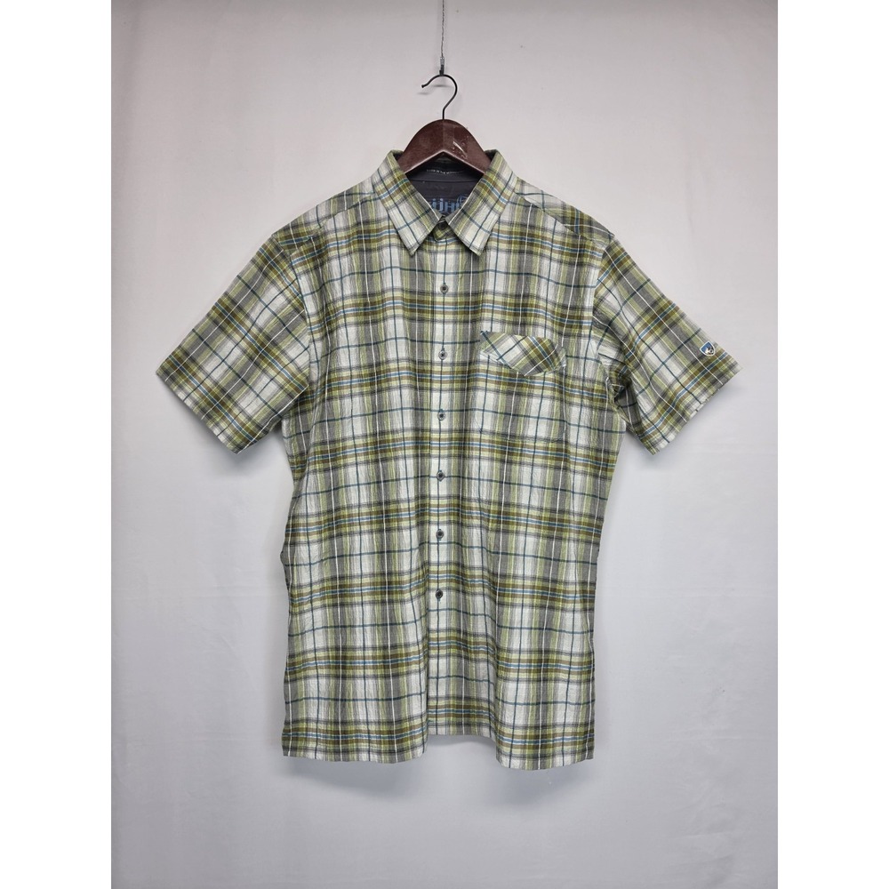 Kuhl Shirt Mens Size M Button Green Textured Seersucker Gorpcore Outdoors 3318 - Picture 4 of 9
